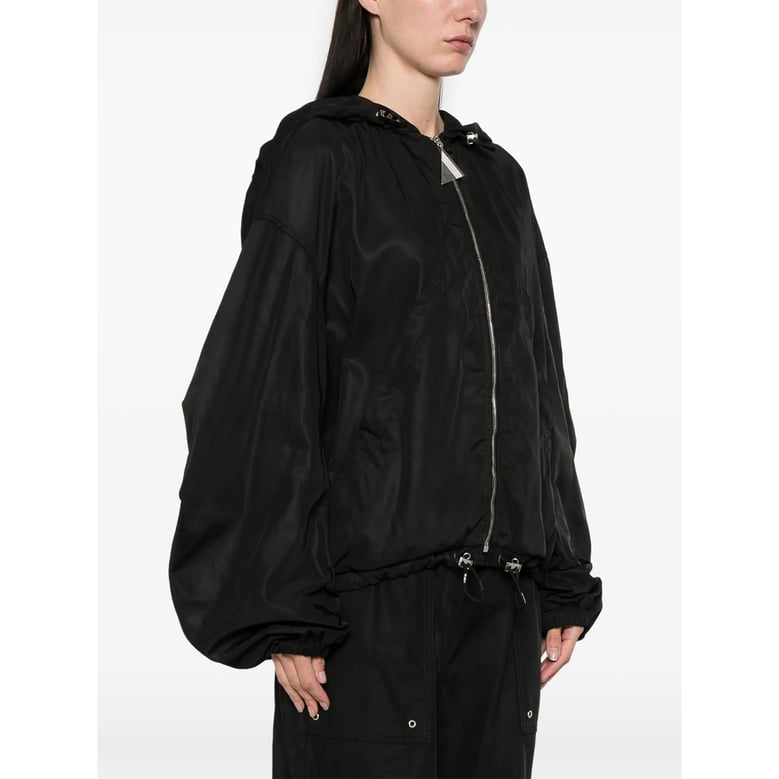 black bomber jacket with front zip by Selfnex