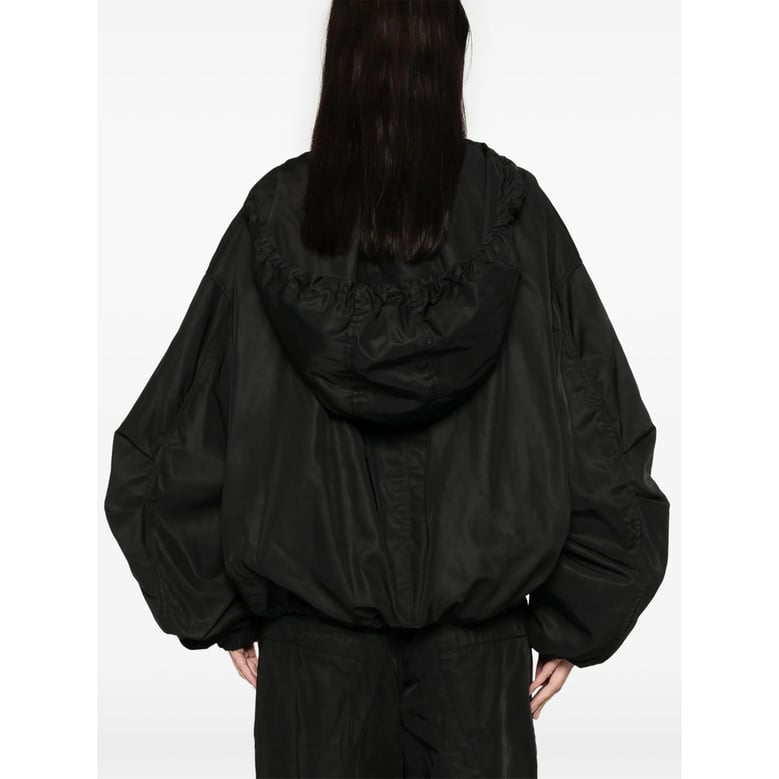 black bomber jacket with front zip by Selfnex