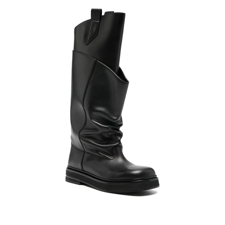 calf leather boots in black by Selfnex