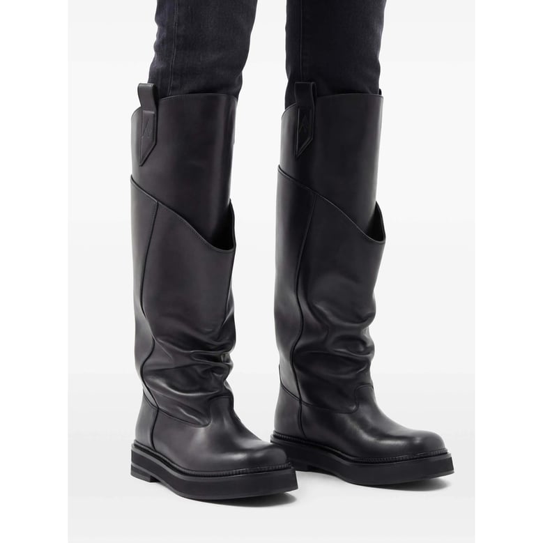 calf leather boots in black by Selfnex