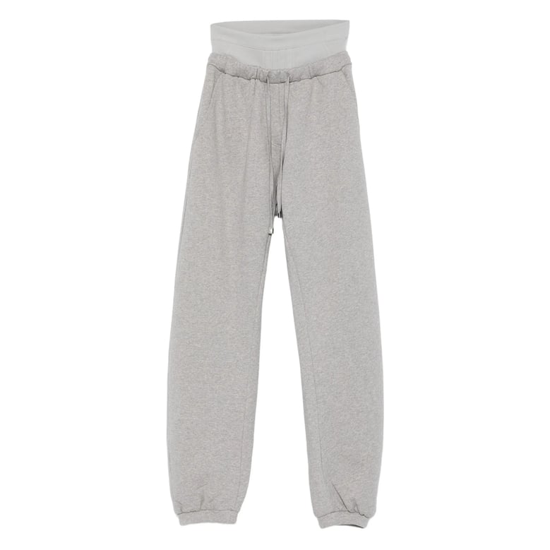 drawstring track pants in grey cotton by Selfnex
