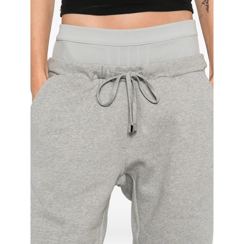 drawstring track pants in grey cotton by Selfnex