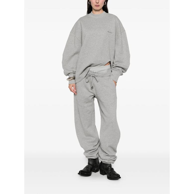 drawstring track pants in grey cotton by Selfnex