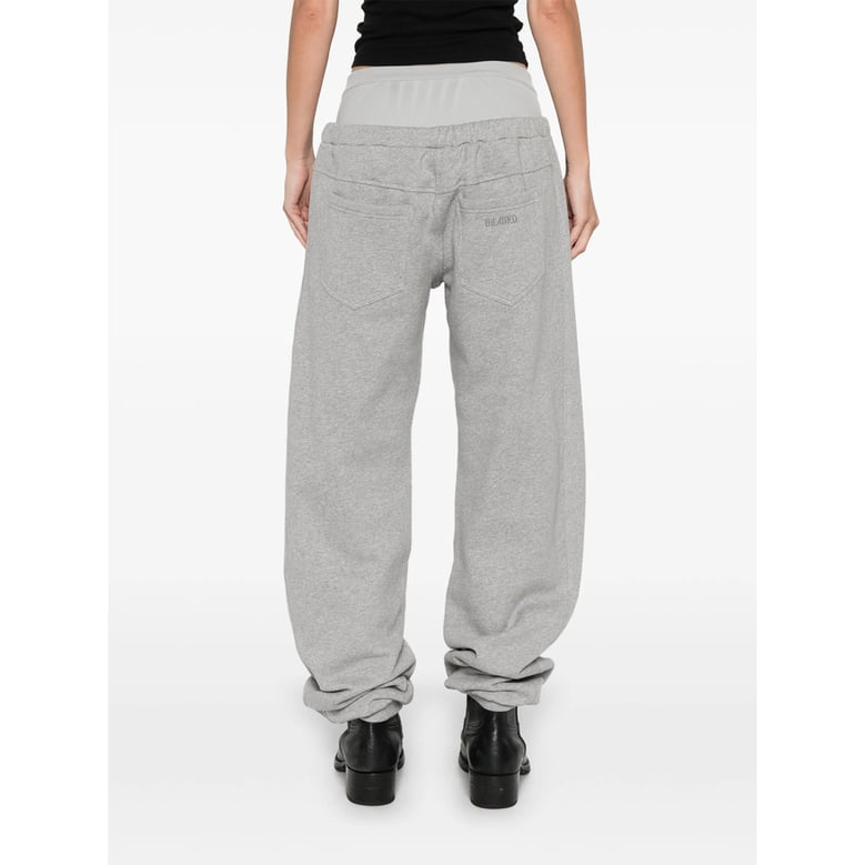 drawstring track pants in grey cotton by Selfnex