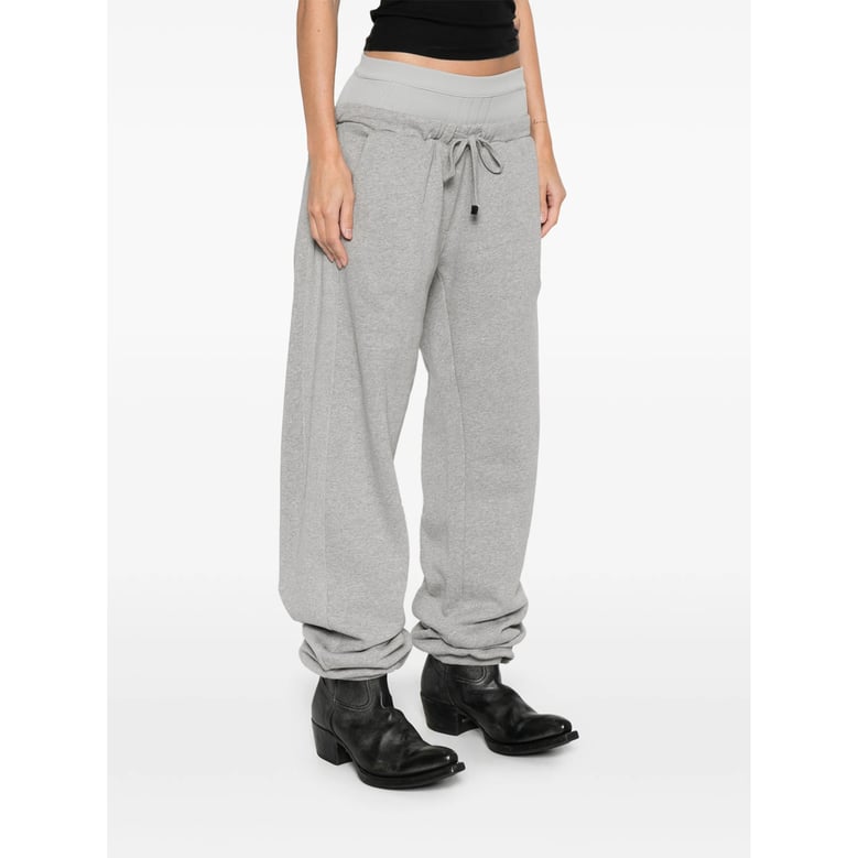 drawstring track pants in grey cotton by Selfnex