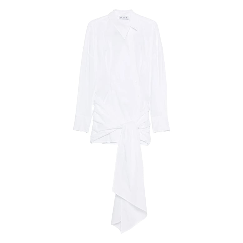 white long sleeve dress with button fastening by Selfnex