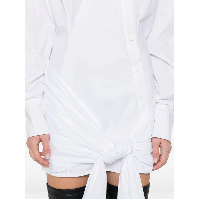 white long sleeve dress with button fastening by Selfnex