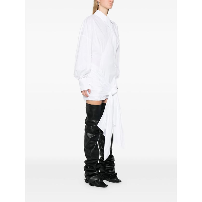 white long sleeve dress with button fastening by Selfnex