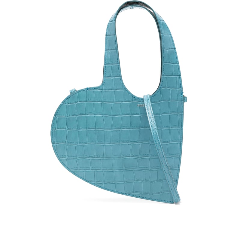 crocodile embossed top handle bag by Selfnex