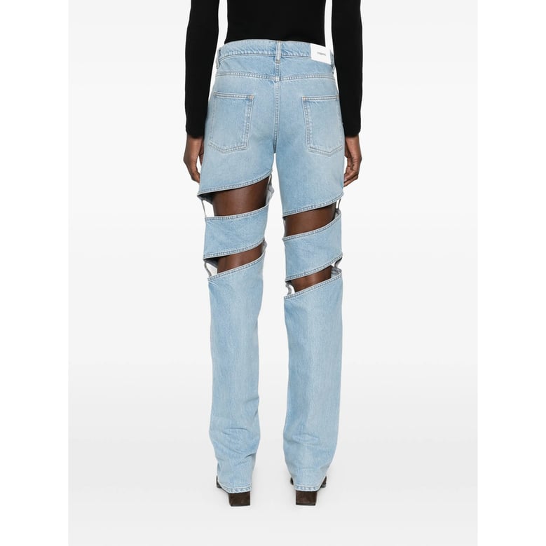 light blue cut-out design jeans by Selfnex