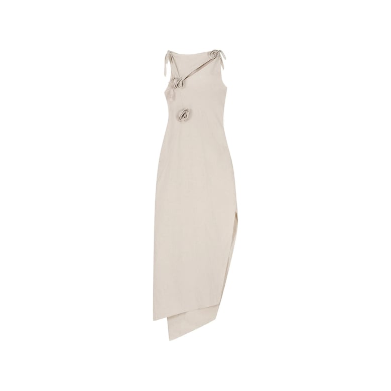dress with rosette detail and tie by Selfnex
