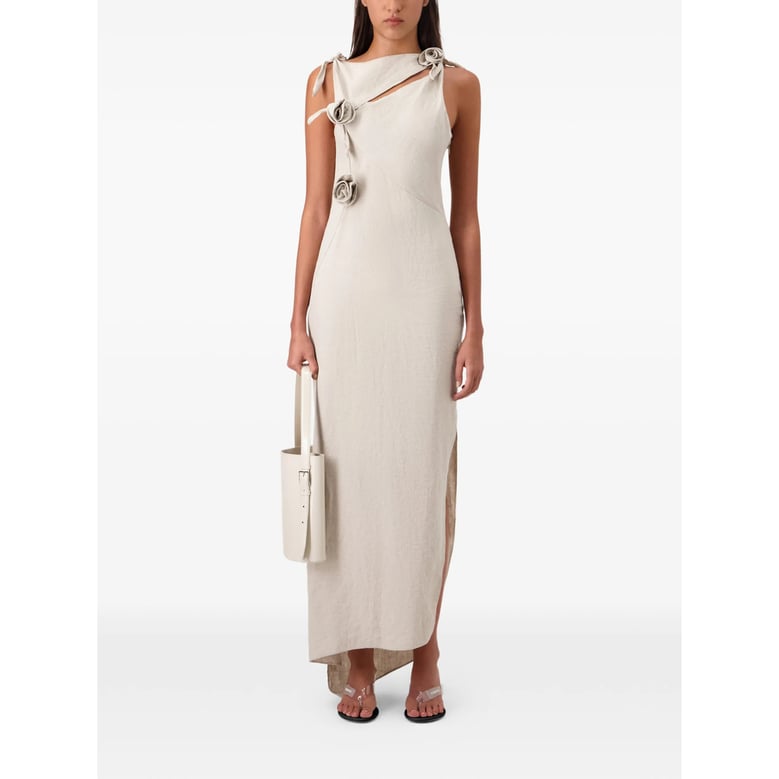 dress with rosette detail and tie by Selfnex