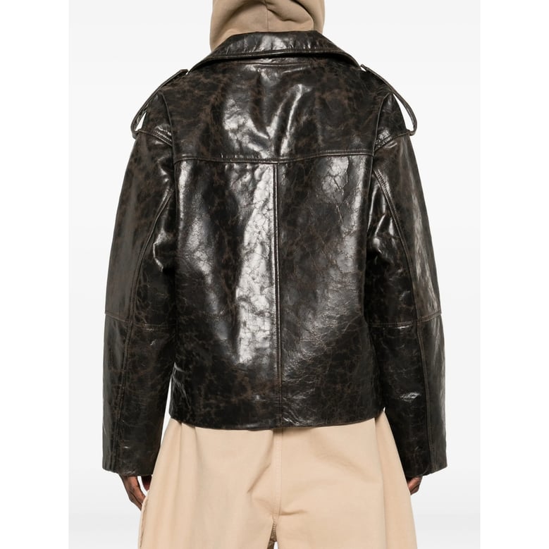 brown textured finish outerwear by Selfnex