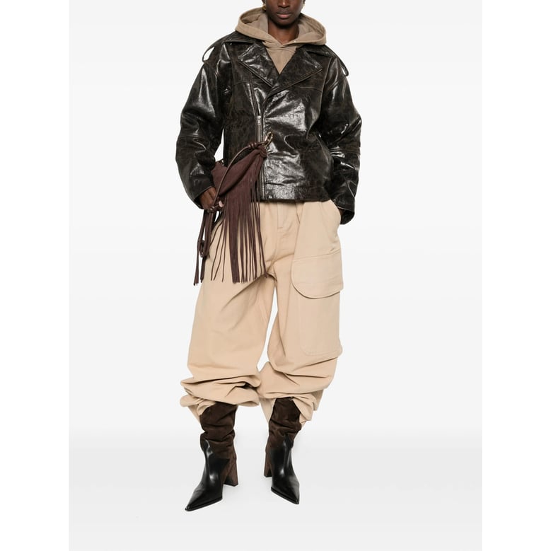 brown textured finish outerwear by Selfnex