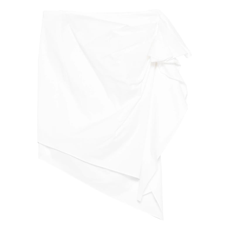 asymmetric hem draped skirt by Selfnex