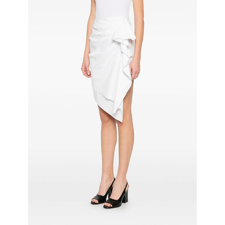 asymmetric hem draped skirt by Selfnex