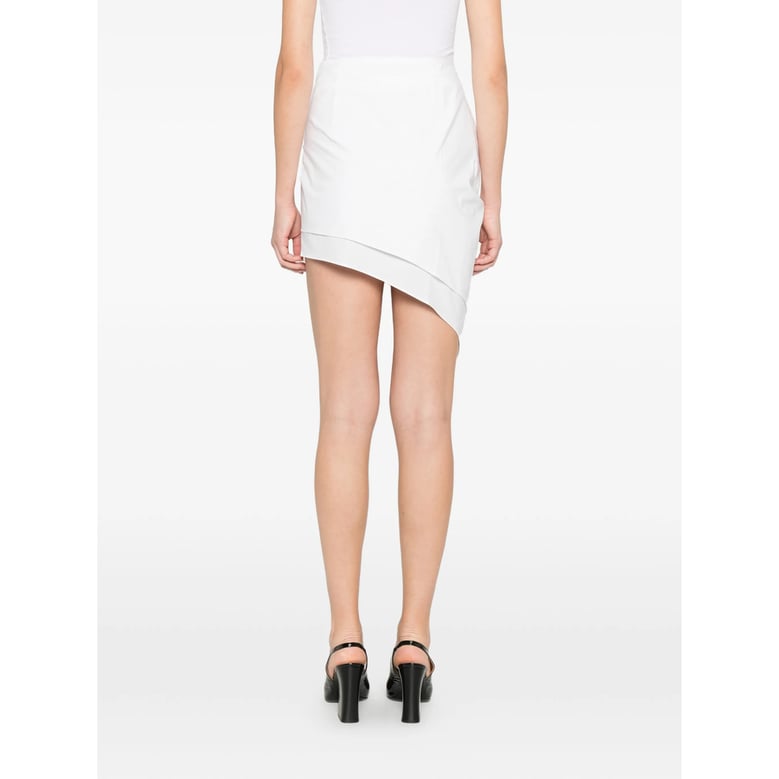 asymmetric hem draped skirt by Selfnex