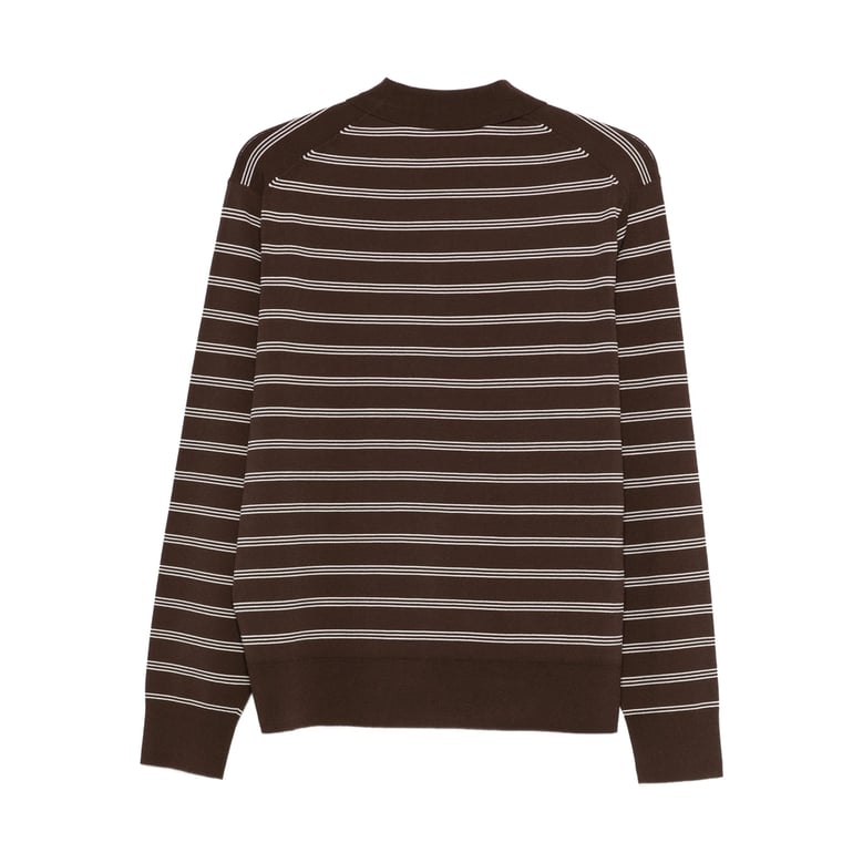 brown striped button fastening sweater by Selfnex