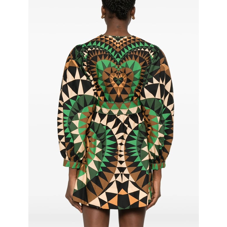 geometric pattern v-neck shirt by Selfnex