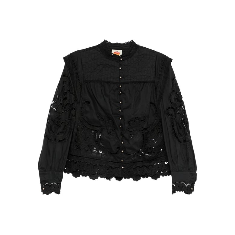 black cut-out detailing shirt by Selfnex