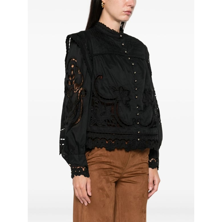 black cut-out detailing shirt by Selfnex
