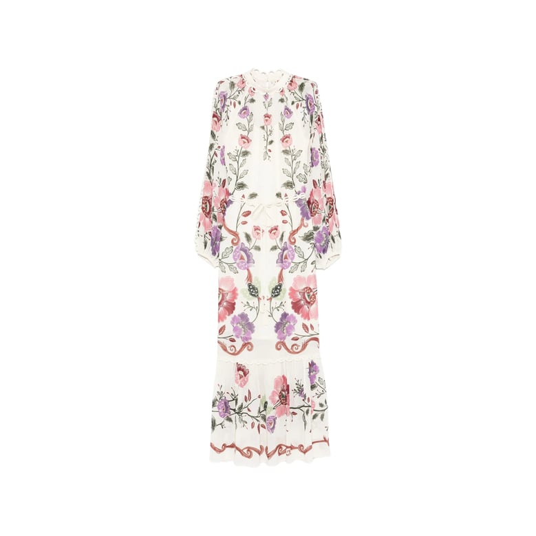 floral print dress with tie fastening by Selfnex