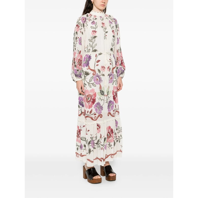 floral print dress with tie fastening by Selfnex