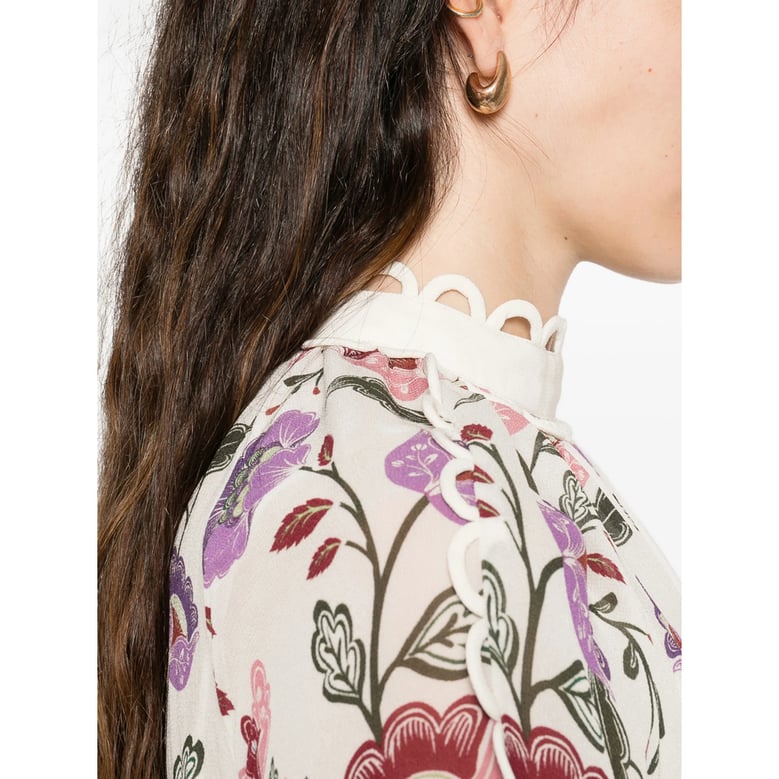 floral print dress with tie fastening by Selfnex