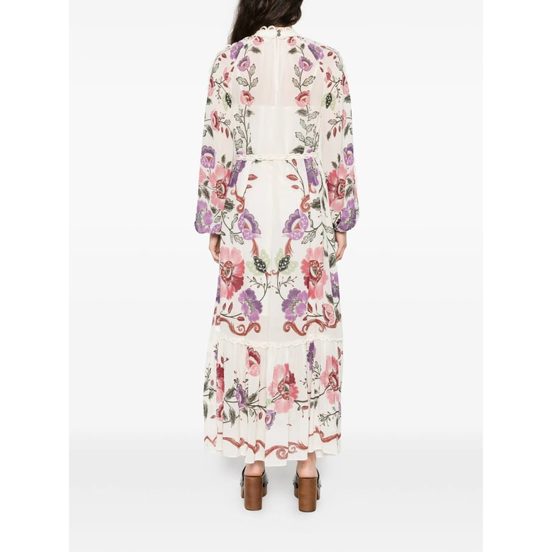 floral print dress with tie fastening by Selfnex