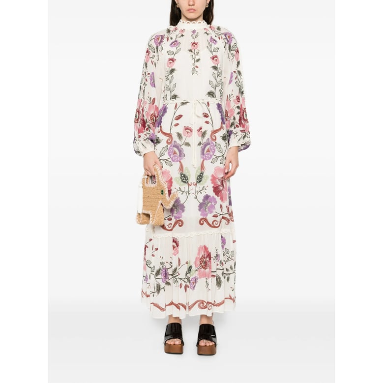 floral print dress with tie fastening by Selfnex