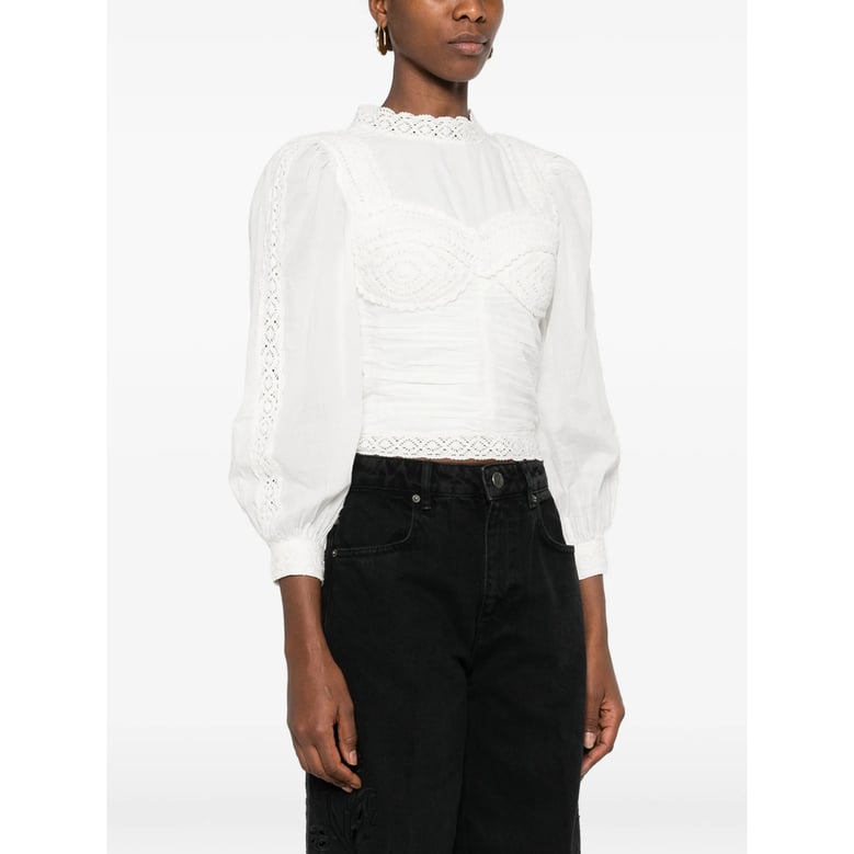 shirt with lace detail and zip fastening by Selfnex