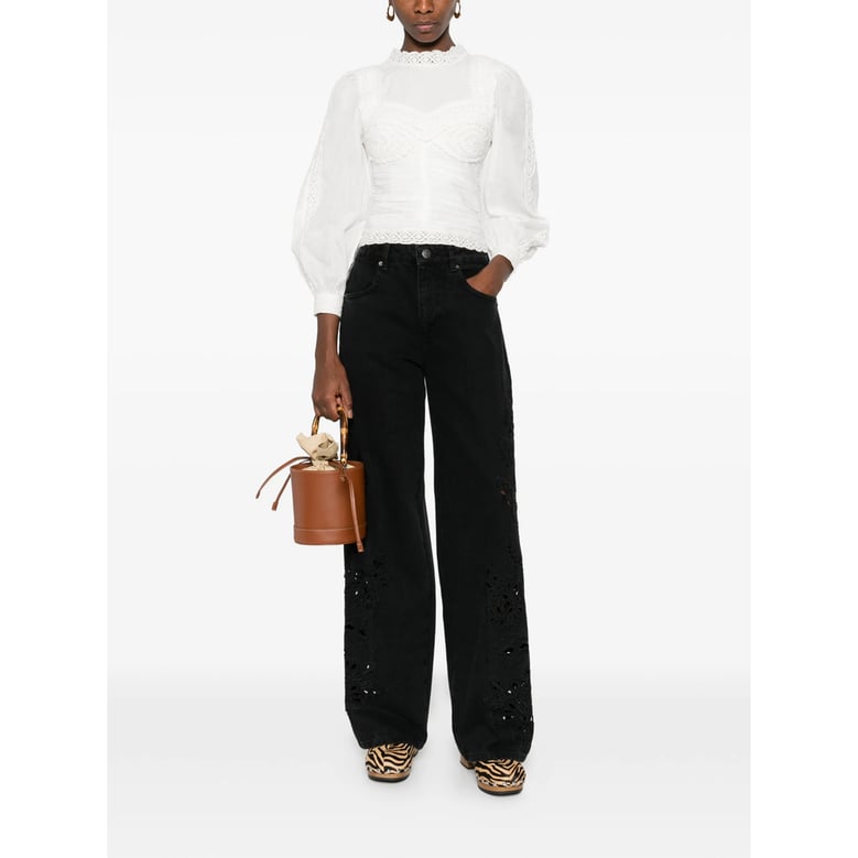shirt with lace detail and zip fastening by Selfnex
