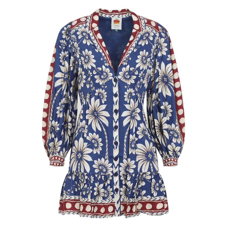 dress with floral print and ruffled hem by Selfnex