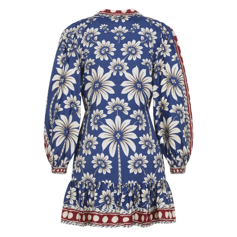 dress with floral print and ruffled hem by Selfnex