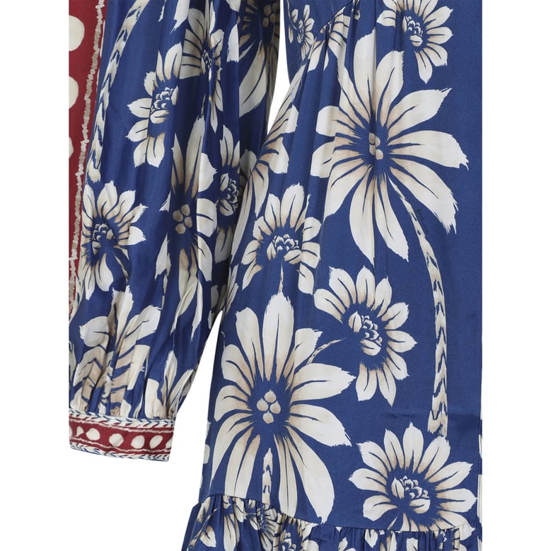dress with floral print and ruffled hem by Selfnex