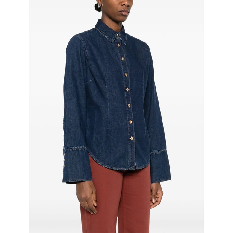 shirt with flared cuffs and curved hem by Selfnex