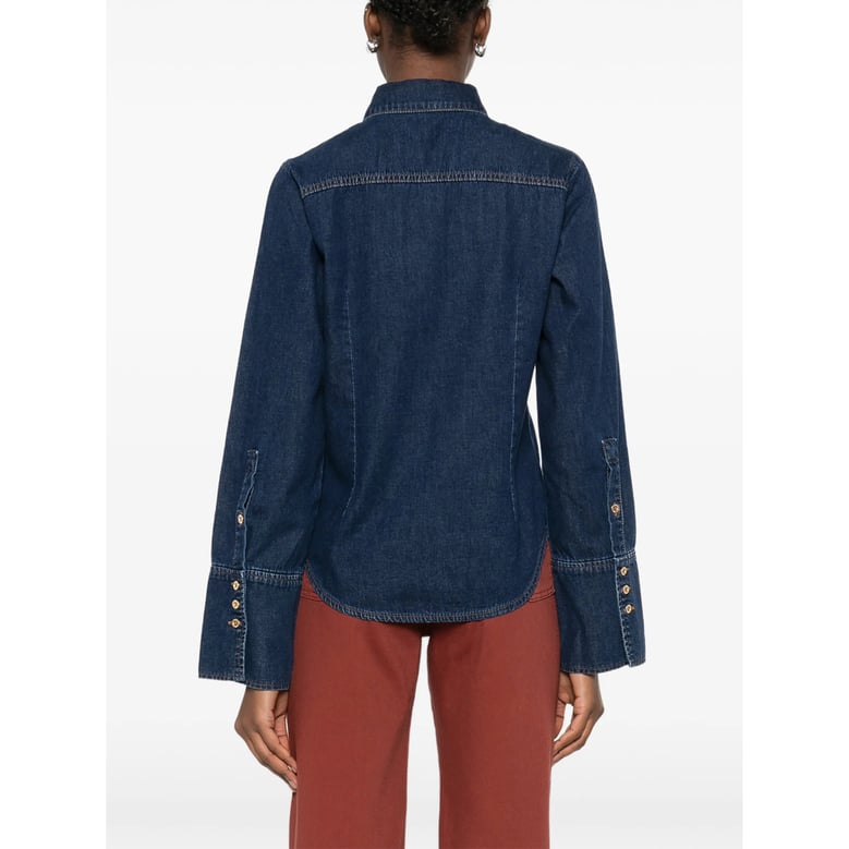 shirt with flared cuffs and curved hem by Selfnex
