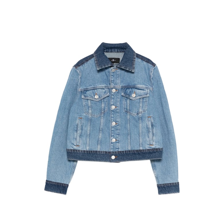 blue button fastening denim jacket by Selfnex