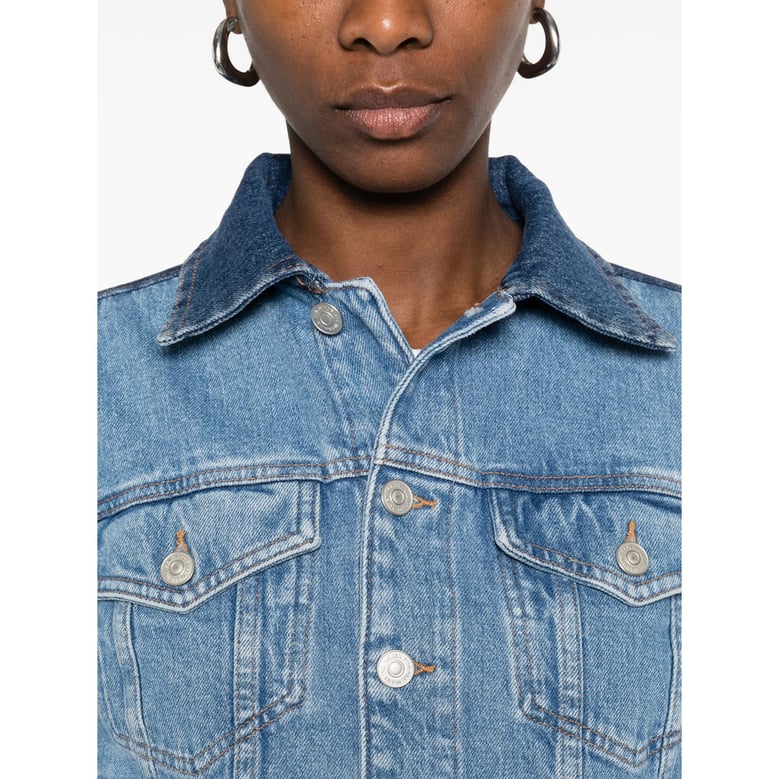 blue button fastening denim jacket by Selfnex