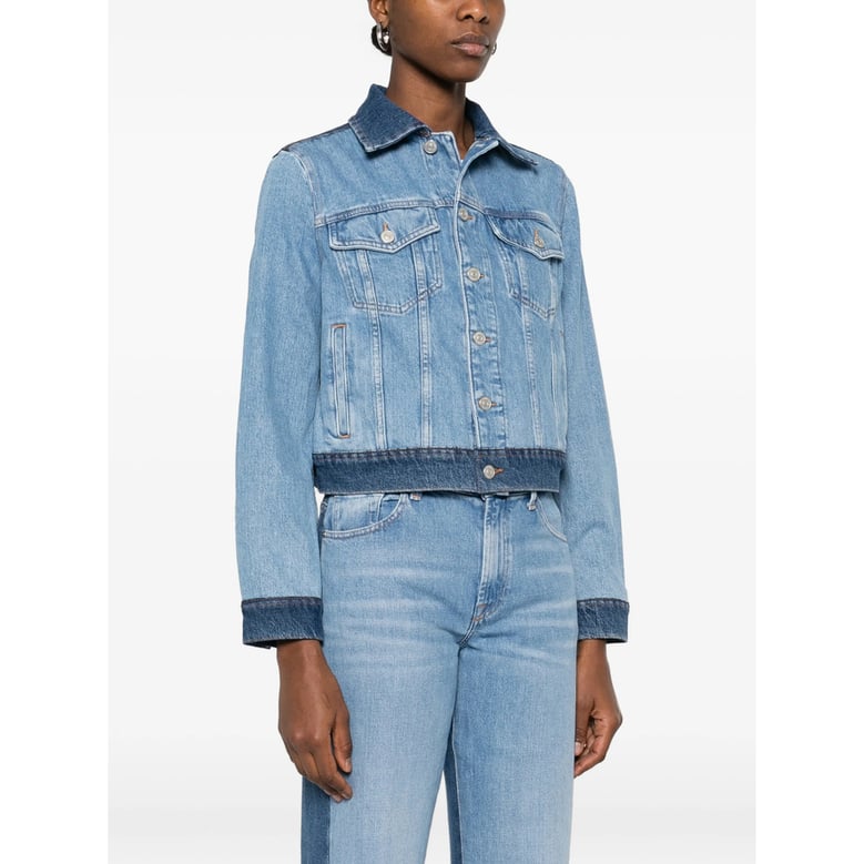 blue button fastening denim jacket by Selfnex