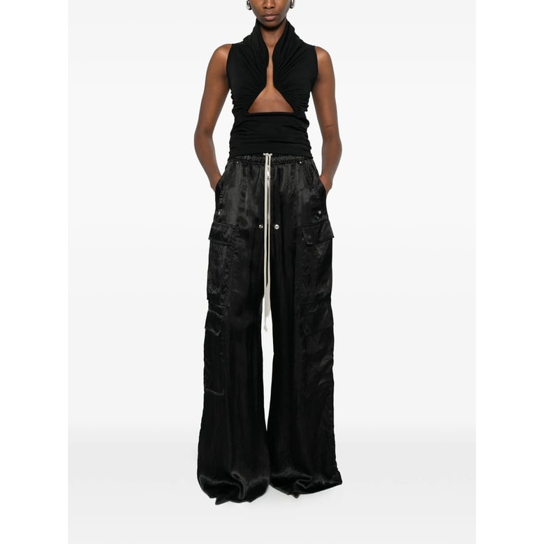 draped high neck sleeveless t-shirt by Selfnex