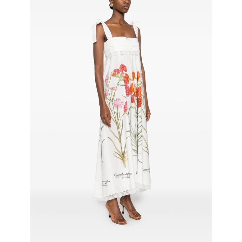 floral print dress with lace trim by Selfnex