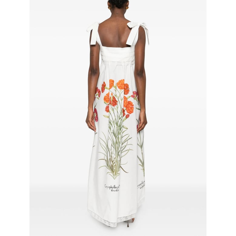 floral print dress with lace trim by Selfnex