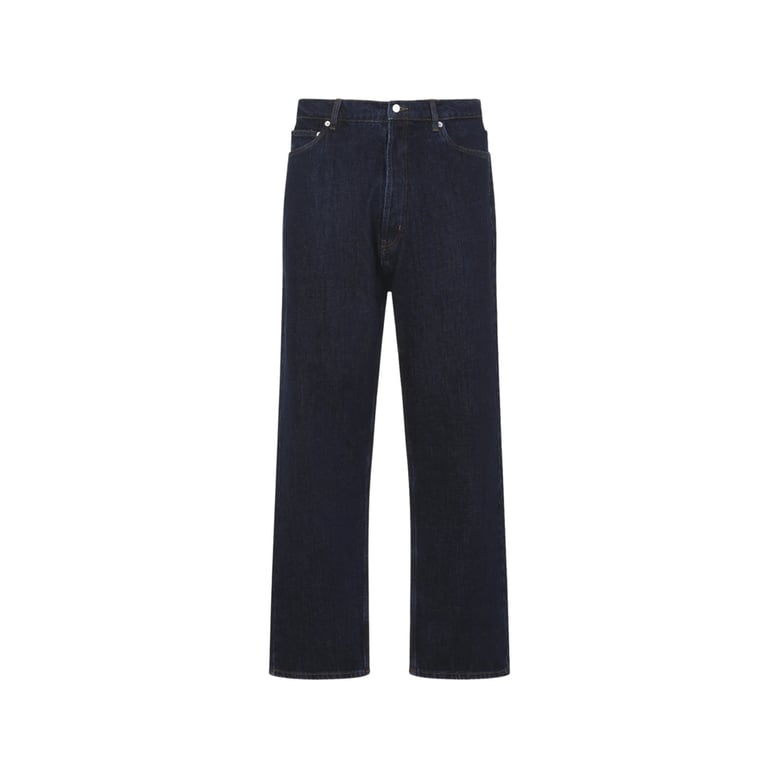 indigo blue loose-fit jeans by Selfnex