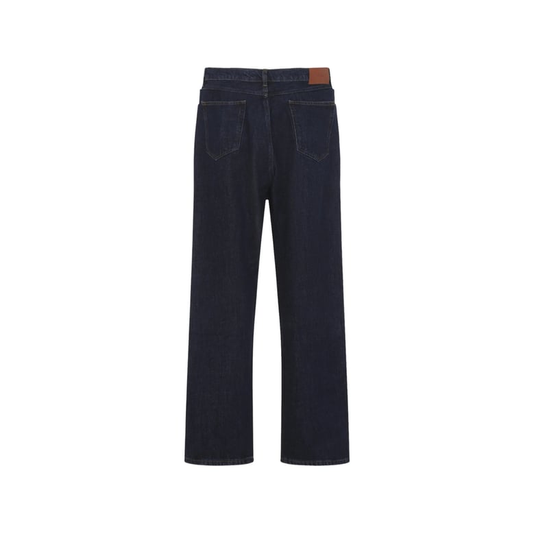 indigo blue loose-fit jeans by Selfnex