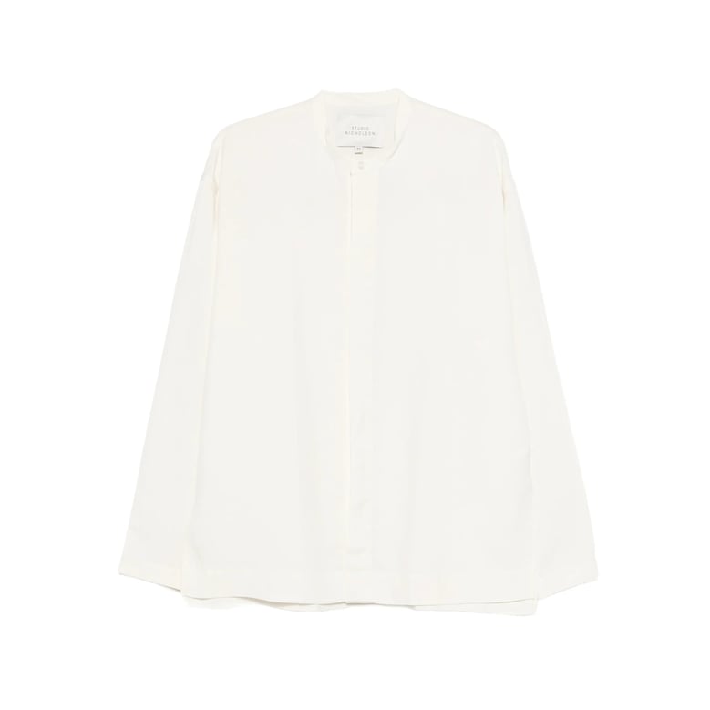 off white long sleeves button fastening shirt by Selfnex