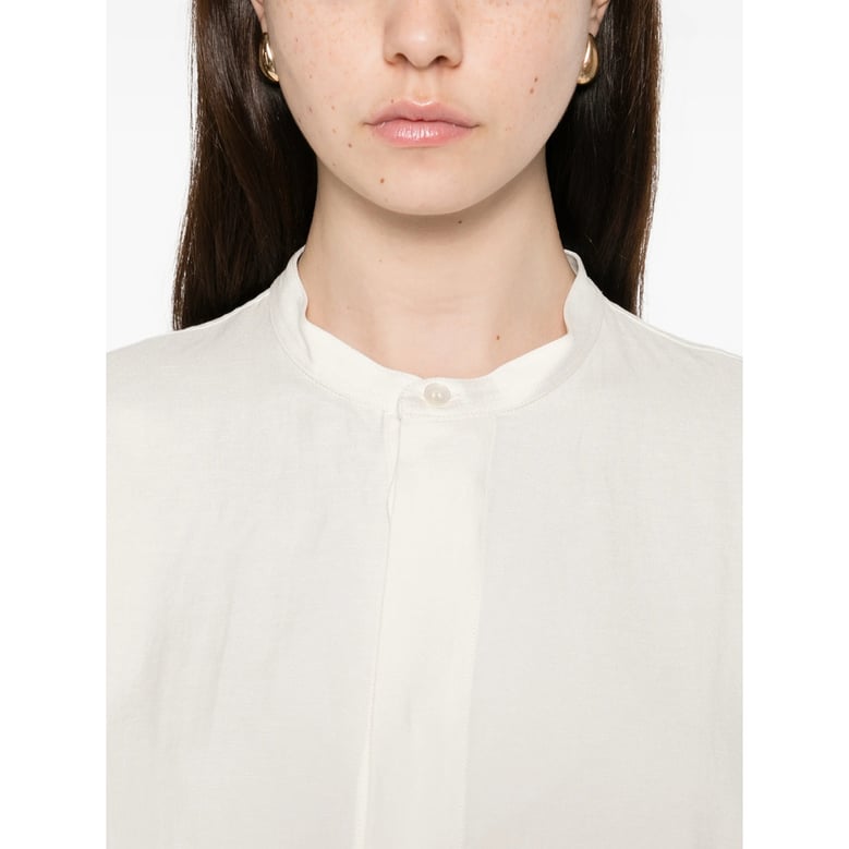off white long sleeves button fastening shirt by Selfnex