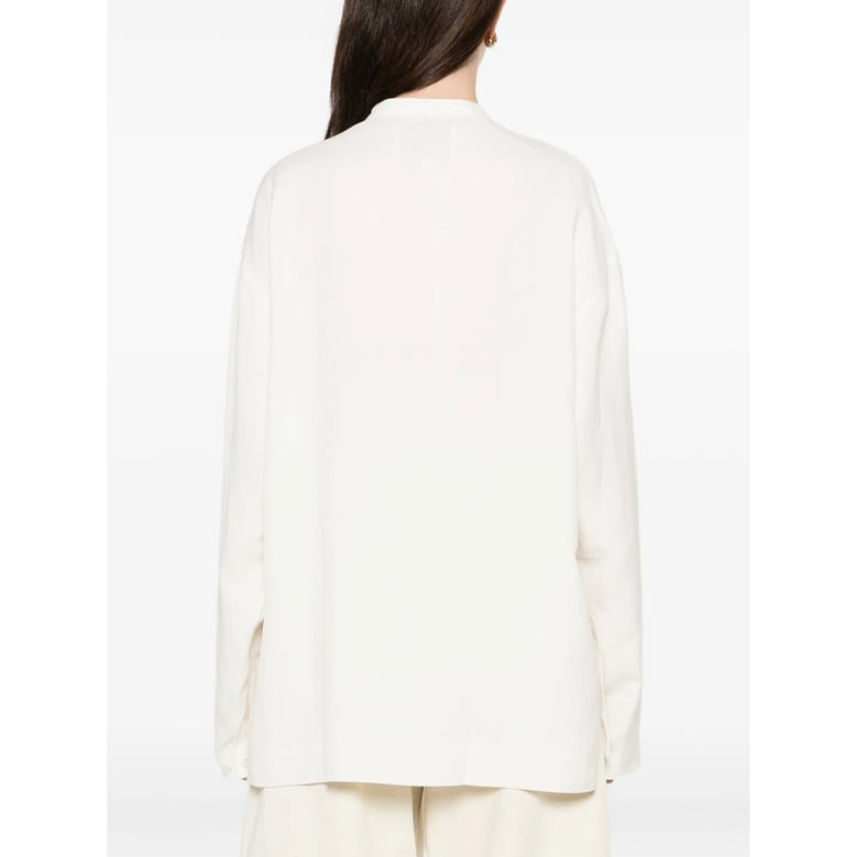 off white long sleeves button fastening shirt by Selfnex