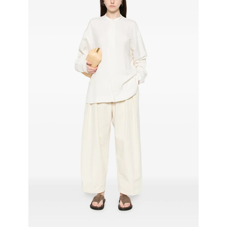 off white long sleeves button fastening shirt by Selfnex