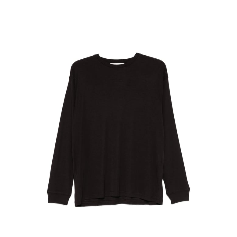 black sweater with topstitch detail by Selfnex